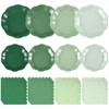 NatNarr Sage Green Plates and Napkins Set, Gradient Green Party