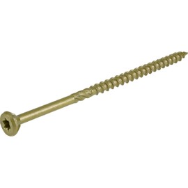 Power Pro - Tornillos de madera exteriores de primera calidad, #10 x 4 pulgadas, tornillos de cubierta multiusos para proyectos al aire última intervensión, broca T-25 de estrella incluida, bronce, 57