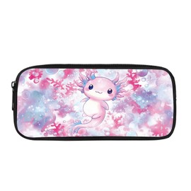 Biyejit Axolotls Pencil Case Kids Pen Bag Containers Child School Office Classroom Travel Supplies Toiletry Stationery Bag for Teen Boys Girls Back to School Gift