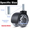 2” Office Chair Caster with M10 x 25 Threaded Stem
