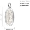 US Jewels Men's 925 Sterling Silver 32mm Saint Christopher Oval