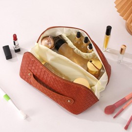 Dybker Travel Cosmetic Bag for Women, Waterproof Makeup Bags with Handle, Multifunction Organizer Case Portable Double Layer, Large Capacity