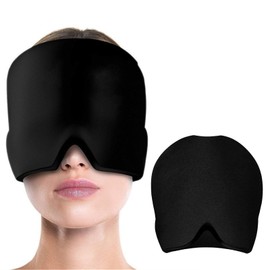 Migraine Mask, Headache Mask, Headache Hat, Cold Therapy Cap, Sleeping Mask, Migraine Cooling Mask with 180° Coverage, for Headaches, Swollen Eyes, Sinuses, Nervousness