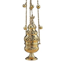 Trinity Church Supply Ornate Censer with 12 Bells for Office and Spiritual Room Decor Islamic Gifts, 11-1/2 Inch