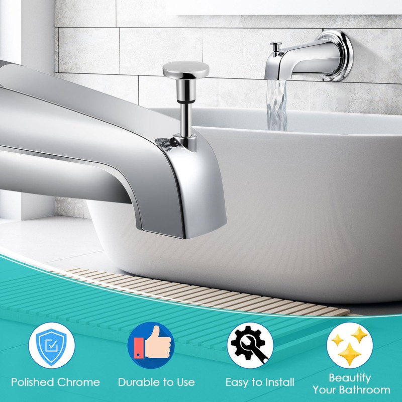Enhon Chrome Universal Bathroom Tub Spout with Metal Tub Spout
