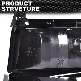 CNNELL LED Headlights Compatible with Ford F150/Bronco 1992-1996, 1992-1997 F250/F350/FSuper Duty w/Corner Signal Bumper Lamps(Clear lens Black Housing Clear Reflector)