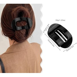 Flat Hair Clips Round Lay Down Hair Claw Clips,4Pcs Leopard Print Strong Hold Hair Claw Clip,Leopard Round Lay Down Flat Claw Clip No Slip French Hair Clip,Leopard Lay Down Hair Claw Clip for Women