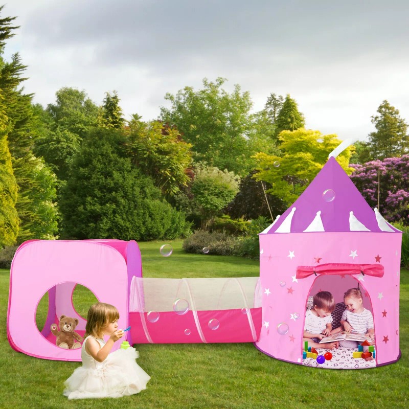 HIde N Side Girls Princess Castle Tent & tunnel! BONUS