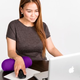 Travel Fanatics Mini Microbead Pillow – 3.5"x8" Small Neck Pillow for Travel, Airplane, Car – Squishy Support for Neck, Back, Legs, Knees, Arms – Ideal for Surgery Recovery – Purple