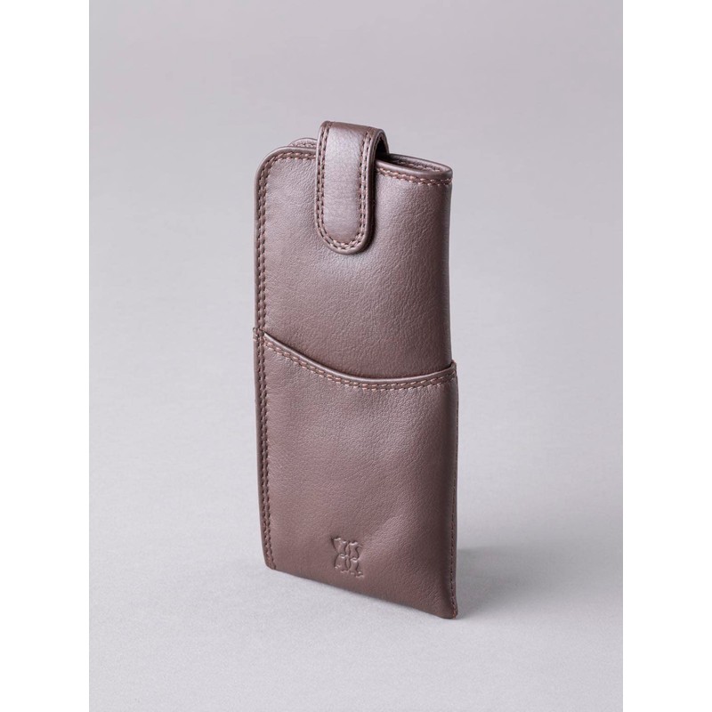 Real Leather Glasses Case in Brown genuine leather spectacle pouch