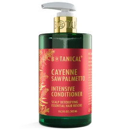 Botanical Hair Growth Conditioner “Scalp Detox” Intensive Anti-Hair Loss Therapy for Thinning Hair, Cayenne Saw Palmetto for Hair Loss, Thickening Products For Women & Men 10.2 Fl Oz