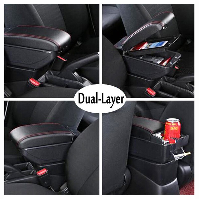 XUKEY For Honda Fit / Jazz US Black Armrest Car