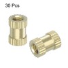 uxcell Knurled Insert Nuts, 30Pcs M3 x 7mm(L) x 5mm(OD)