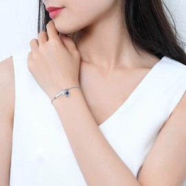 ASHMITA Charm Silver Cross Bracelets for Women Girls Adjustable Chain Bracelet Couple Gifts