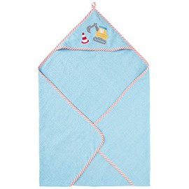 Playshoes Baby - Jungen Kapuzentuch Baustelle 340047, 17 - Bleu, 75x75cm
