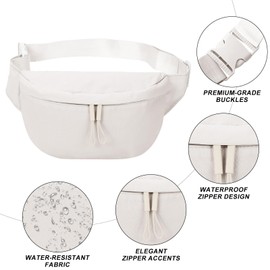 Mayoii Lightweight Bum Bag for Travel Sport Hiking Stylish Bumbags for Ladies and Bumbags for Men Water Resistant Fanny Pack for Women Waist Packs Adjustable Waist Belt (Beige, One Size)