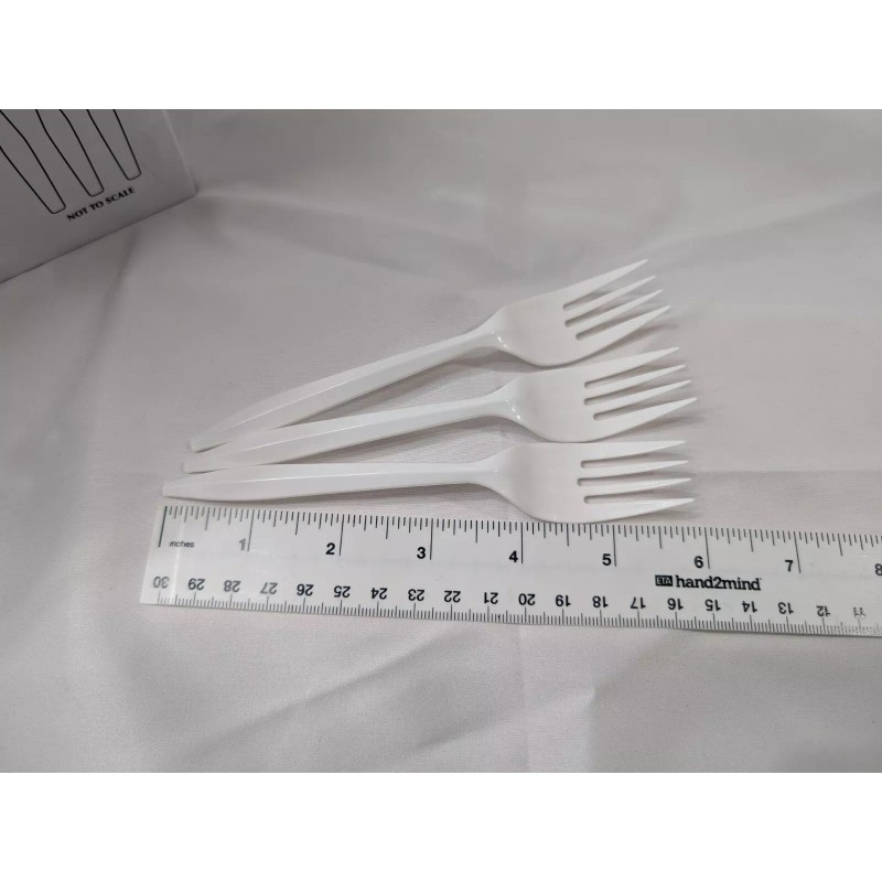 Sunset Medium Weight Disposable Plastic Forks Bulk White Plastic Silverware