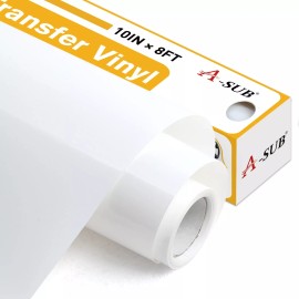 A-SUB Lot A-SUB 3D Puff HTV, Heat Transfer Vinyl Sheets / Rolls, Iron-on Transfer - 1 Roll of White Puff Vinyl, 10 in X 8 Ft per roll