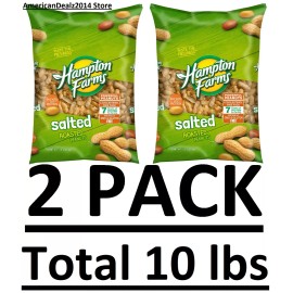 Hampton 2 PACK - Hampton Farms Salted In-Shell Peanuts - 5 lbs (Total 10 lbs)