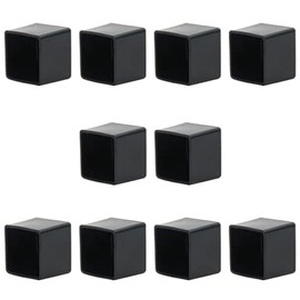 20mm Black Plastic Covers, Square End Caps for Tube Chairs Desks Tables Foot Furniture Pipe, 10 Pcs