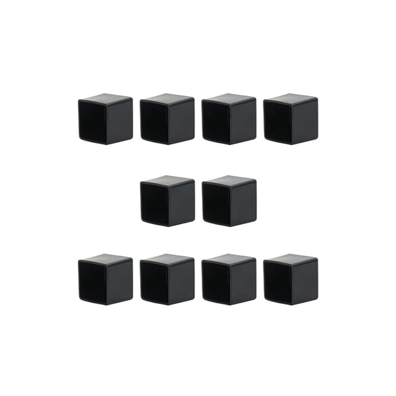 20mm Black Plastic Covers, Square End Caps for Tube Chairs