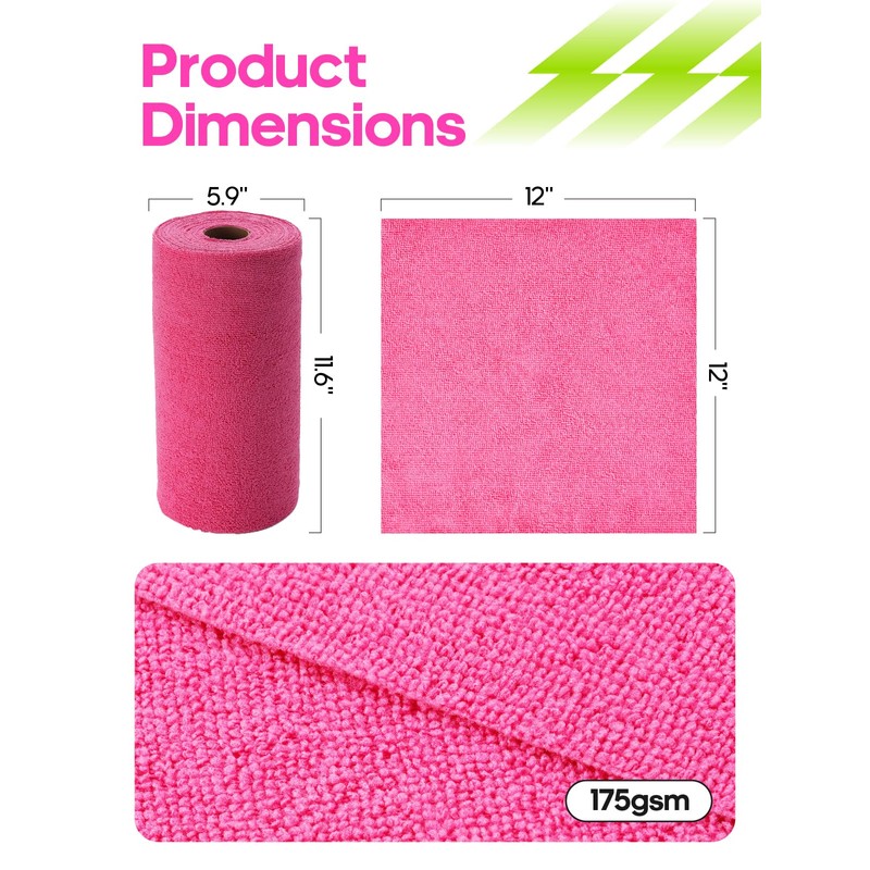 itanso Tear-A-Rag Roll -50 Pack, 12 x 12 Microfiber Cleaning