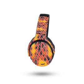 MightySkins Carbon Fiber Skin Compatible with Skullcandy Crusher ANC 2 - Hot Flames | Protective, Durable Textured Carbon Fiber Finish | Easy to Apply