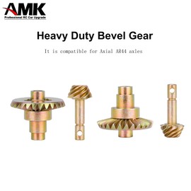 AMK RC Car Bevel Gear, Metal Gear Solid Delta, 8T 24T/27T/30T/33T Heavy Duty Overdrive Bevel Gear for 1/10 RC Crawler Axial SCX10 II AR44/45 Capra Portal Axle Spare Parts (27T 8T)