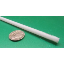Delrin Acetal Threaded Rods RH,  White, 1/4"-20 x 4 Foot Long