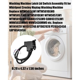 Washer Latch Assembly Fit for Whirlpool Crosley Maytag Washing Machine Replace W11414731 W11513248 Ap7002928 Ps16543458 Eap16543458 Washer Lid Lock Switch