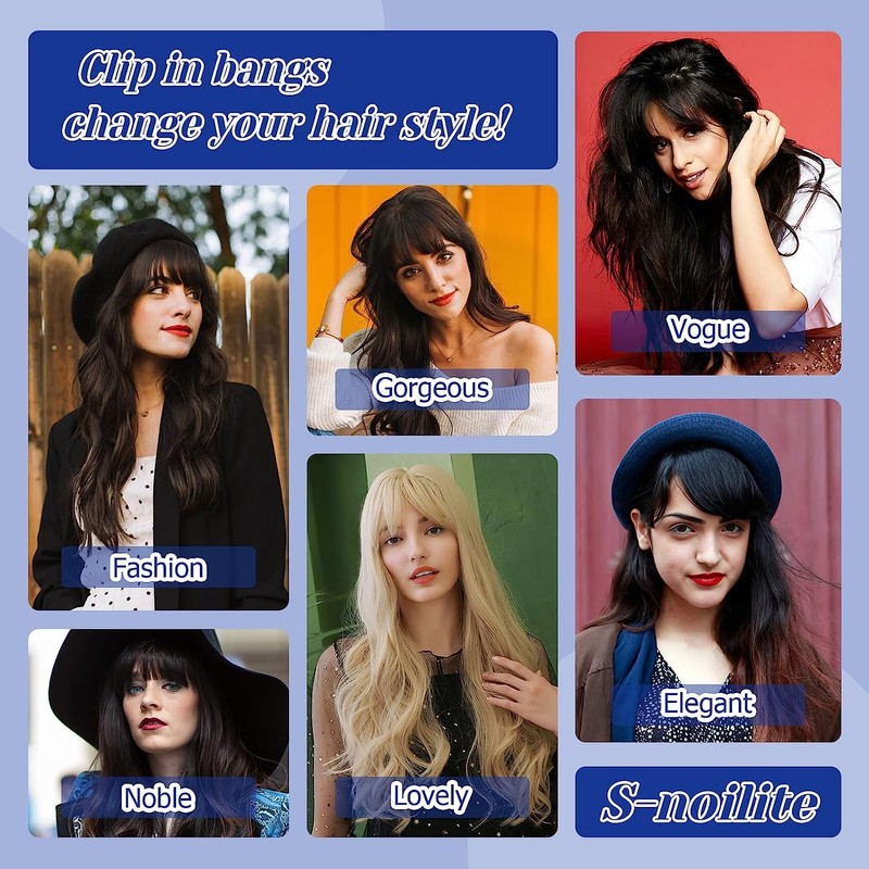 S-noilite Clip in Bangs - Real Human Hair French Bangs