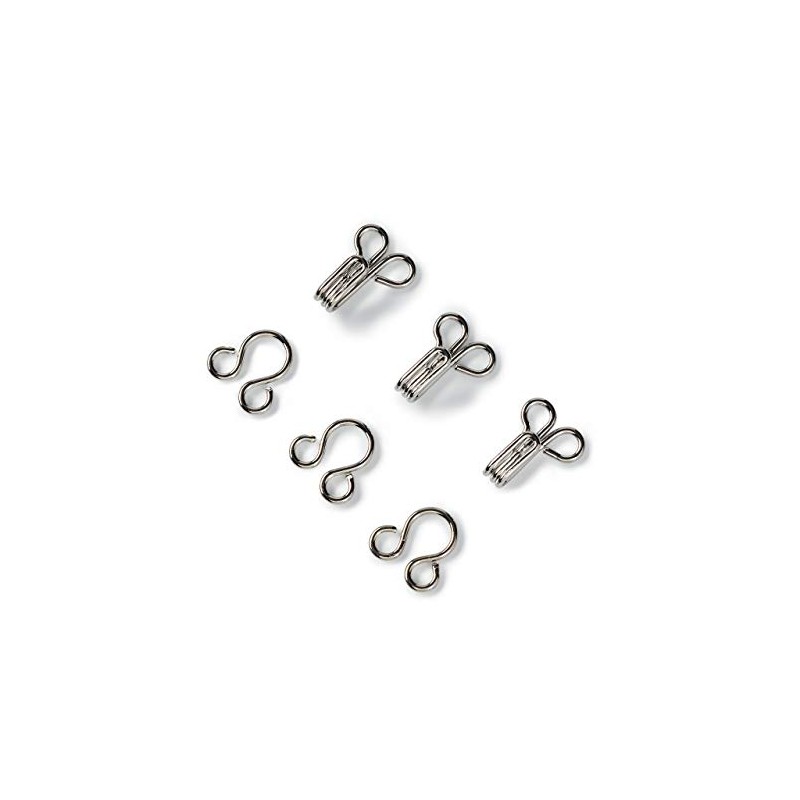 Prym 2 Eyes Hooks and Brass, Pack of 12, Silver