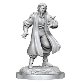 WizKids Critical Role Unpainted Miniatures: Male Human Sorcerer Merchant & Tiger Demon