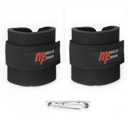 MuscleForge® Foot Straps for Cable Pull, Foot Cuffs for Pulley for Insulating Leg and Hip Muscles in Fitness Training, Ankle Cuffs, Pack of 2 for Men and Women
