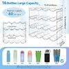 Large Compartment Water Bottle Organizer,4 Tier Stackable Water Bottle Rack