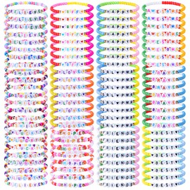 NCPLYGOU 96pcs Friendship Beaded Bracelets Colorful Bracelets Bulk Stretch Bracelets Stackable Boho Bracelets Party Gifts Friends Gifts