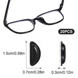 Ymapinc 10 Pairs Nose Pads for Glasses Anti Slip, Silicone Glasses Nose Grips Non Slip, Self-Adhesive Nose Pads with Non-Slip Surface Suitable for Sunglasses and Glasses with Plastic Frames, Black