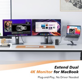 TOBENONE Docking Station Dual Monitor with 100W GaN III Charger, USB C Docking Station Dual 4K HDMI for MacBook Pro/Air, Type C Dock with 2 HDMI, 7 USB, SD&Micro SD, Gigabit Ethernet, 87W PD, Audio