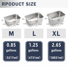 Stainless Steel Dog Bowls for Large Dogs, High Capacity Metal Dog Food Bowls, Food and Water Bowl for Large, X-Large, and Big Dogs 2.65 Gallons