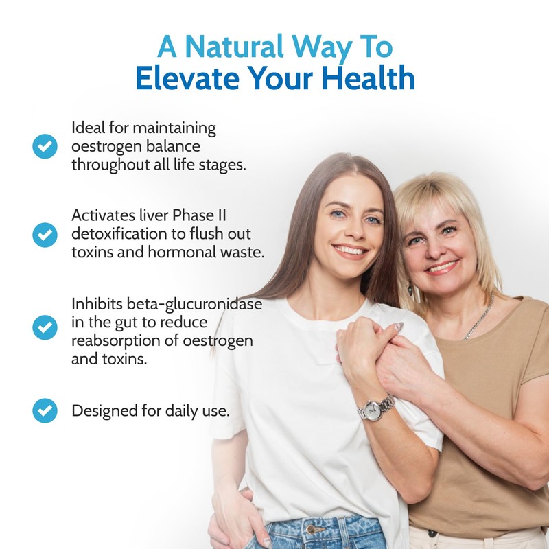 Health4All Calcium D-Glucarate 500mg - Oestrogen Supplements for Women and
