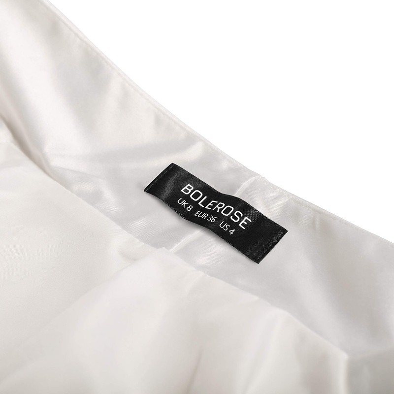 Bolerose formal satin long sleeve Bolero jacket - off-white, size: