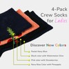 Cosyfeel® Women Crew Socks 4-Pair Super Soft Cotton Comfortable Breathable