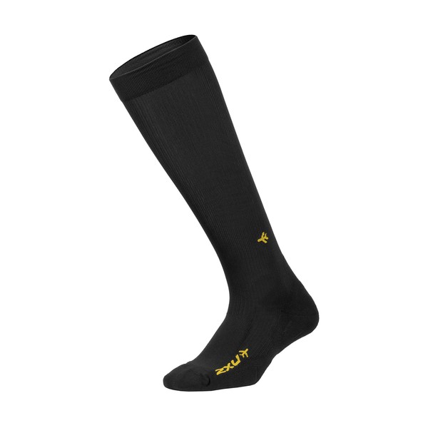 2XU calcetines de compresión unisex para adultos, Calcetines de compresión de vuelo., Negro/Negro, Large 1