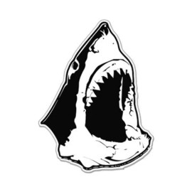 AK Wall Art Jaws Inspired Shark Head Scary Car Vinyl Sticker - SELECT SIZE - (B) Regular: 4"