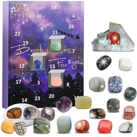 2024 Crystal Advent Calendar For Christmas Countdown,24 Days Natural Crystals Minerals Fossils Advent Calendar Gemstone Calendar Enthusiasts Rock Collection.