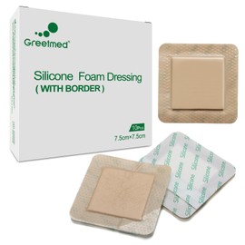 Silicone Foam Dressing 3x3 Inch with Border 10 Packs Adhesive Waterproof Wound Dressing Bandages for Wound Care High Absorbency Foam Pad Bandaid