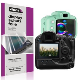 dipos I 4x Clear Screen Protectors for Nikon Z 8 (Display + Shoulder Display) Film Screen Protector, Ultra Thin, Case-Friendly, Fingerprint Compatible