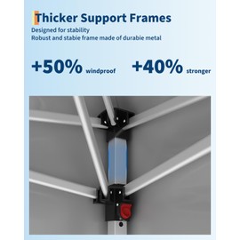 10x20 Pop Up Canopy with 6 Sidewalls - Heavy Duty Outdoor Canopy Tent with Portable Roller Bag - 3 Adjustable Height, 4 Weight Bags, 8 Stakes & 6 Guy Ropes Included, White