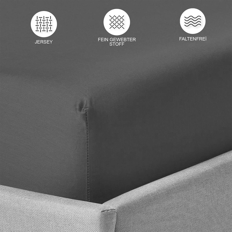 Buymax® Fitted Sheet, 80 x 200 cm, 100% Jersey Cotton,