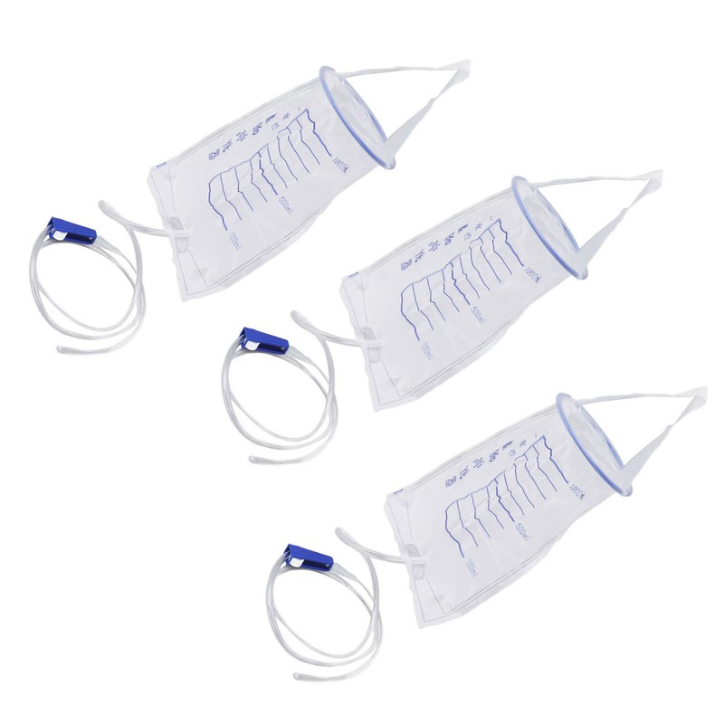 10PCS Enema Bag Set 1000ML Silicone Reusable Hangable Enema Cleaner